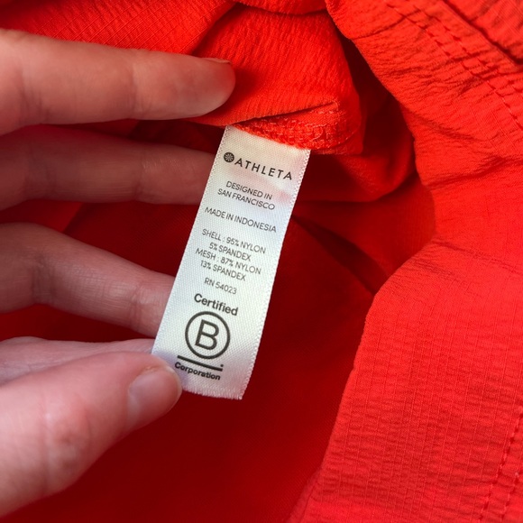 Athleta Trekkie Parachute Shorts Vermillion Red Ripstop Hiking 0 XS - Picture 3 of 7